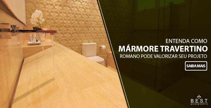 marmore travertino no banheiro rustico