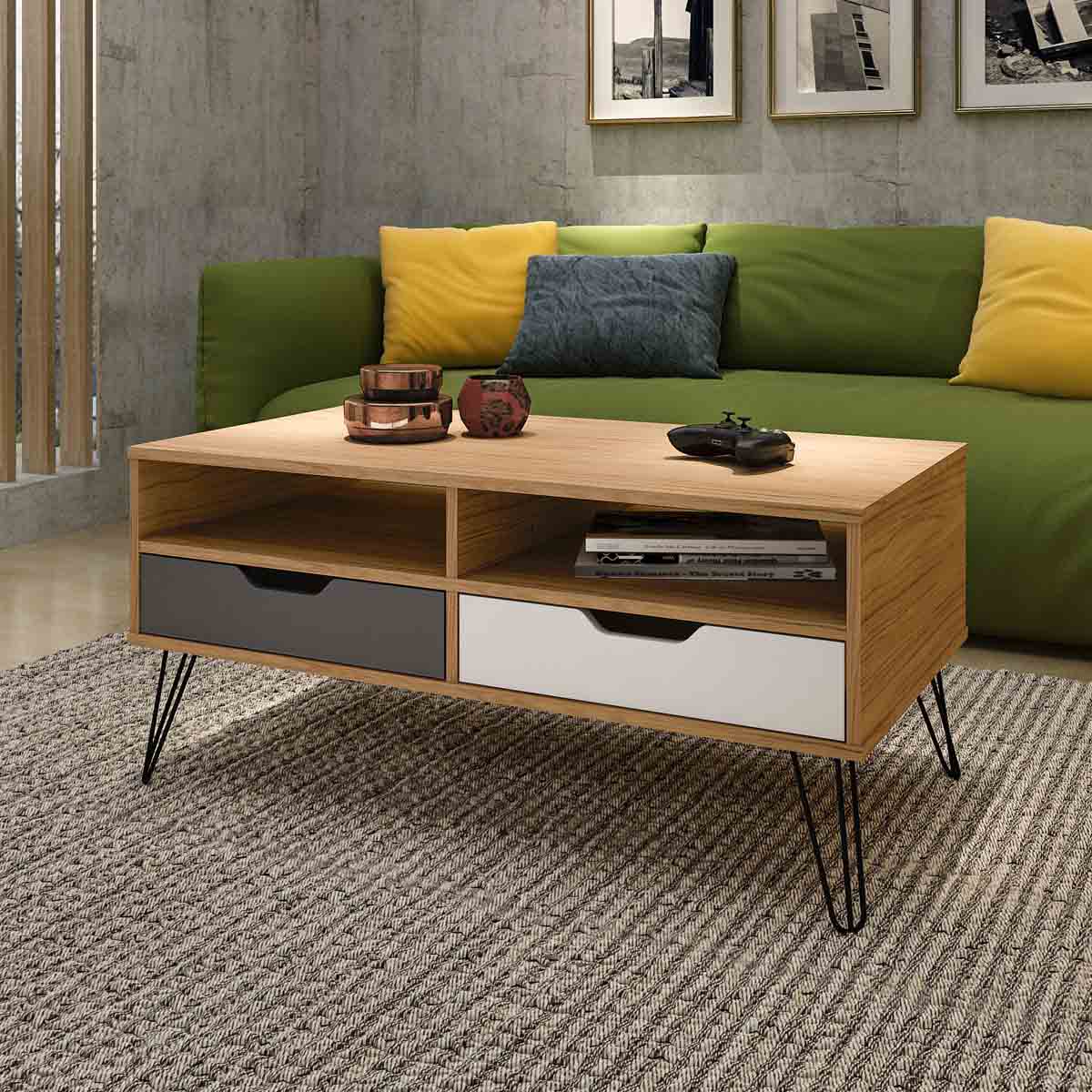 Guia de estilos e materiais para mesas de centro com gavetas