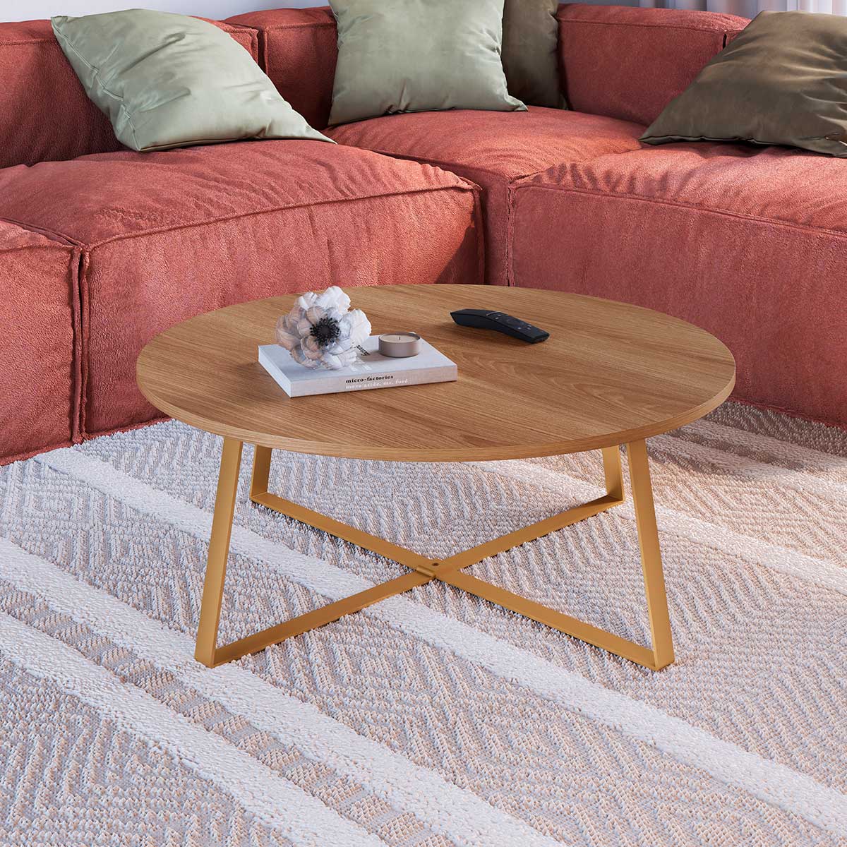 Mesa de centro oval para sala pequena