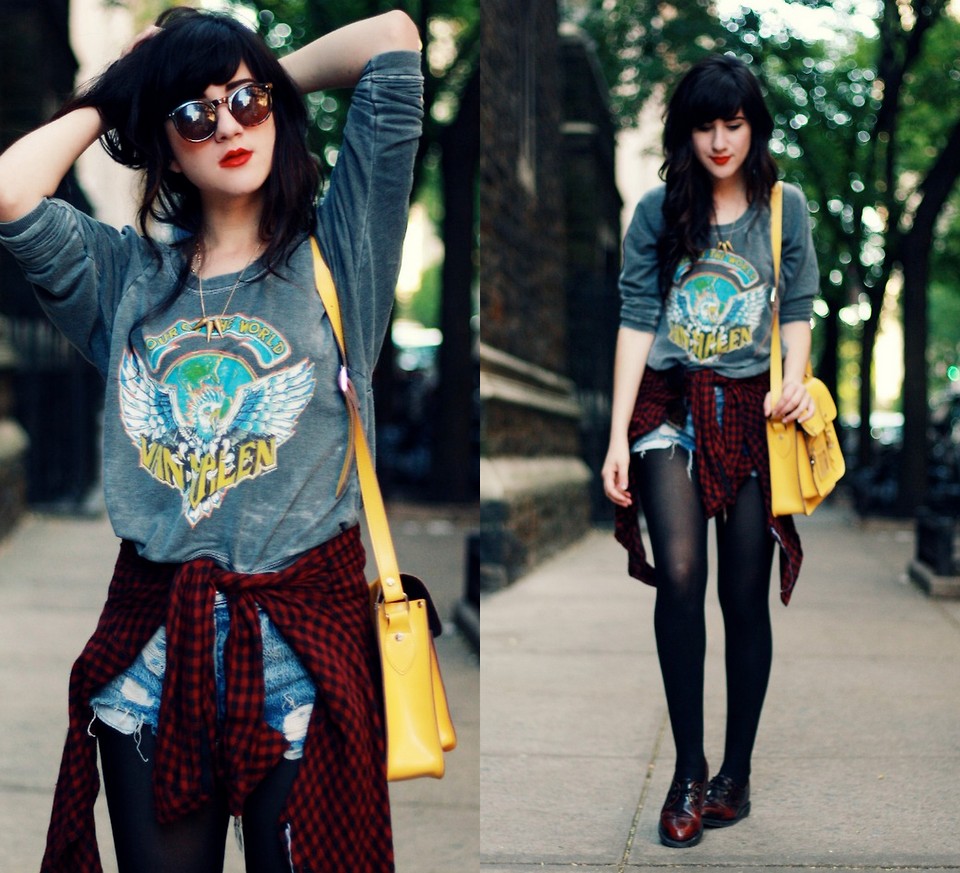 como usar camisa xadrez moda grunge feminina