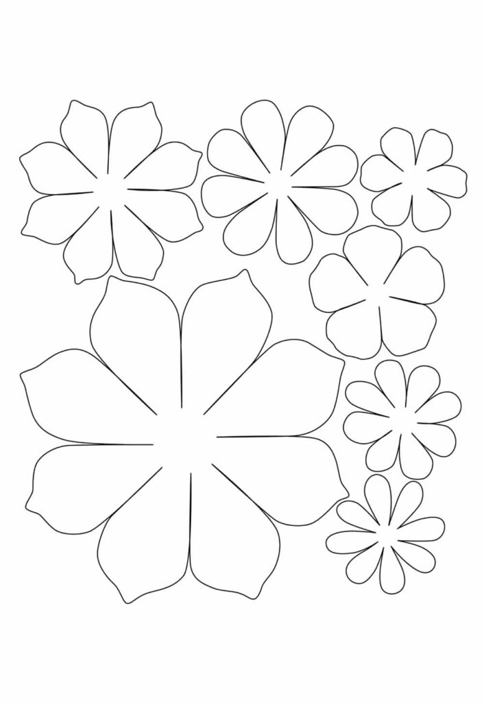 molde de flor de rosa para imprimir em tamanho real