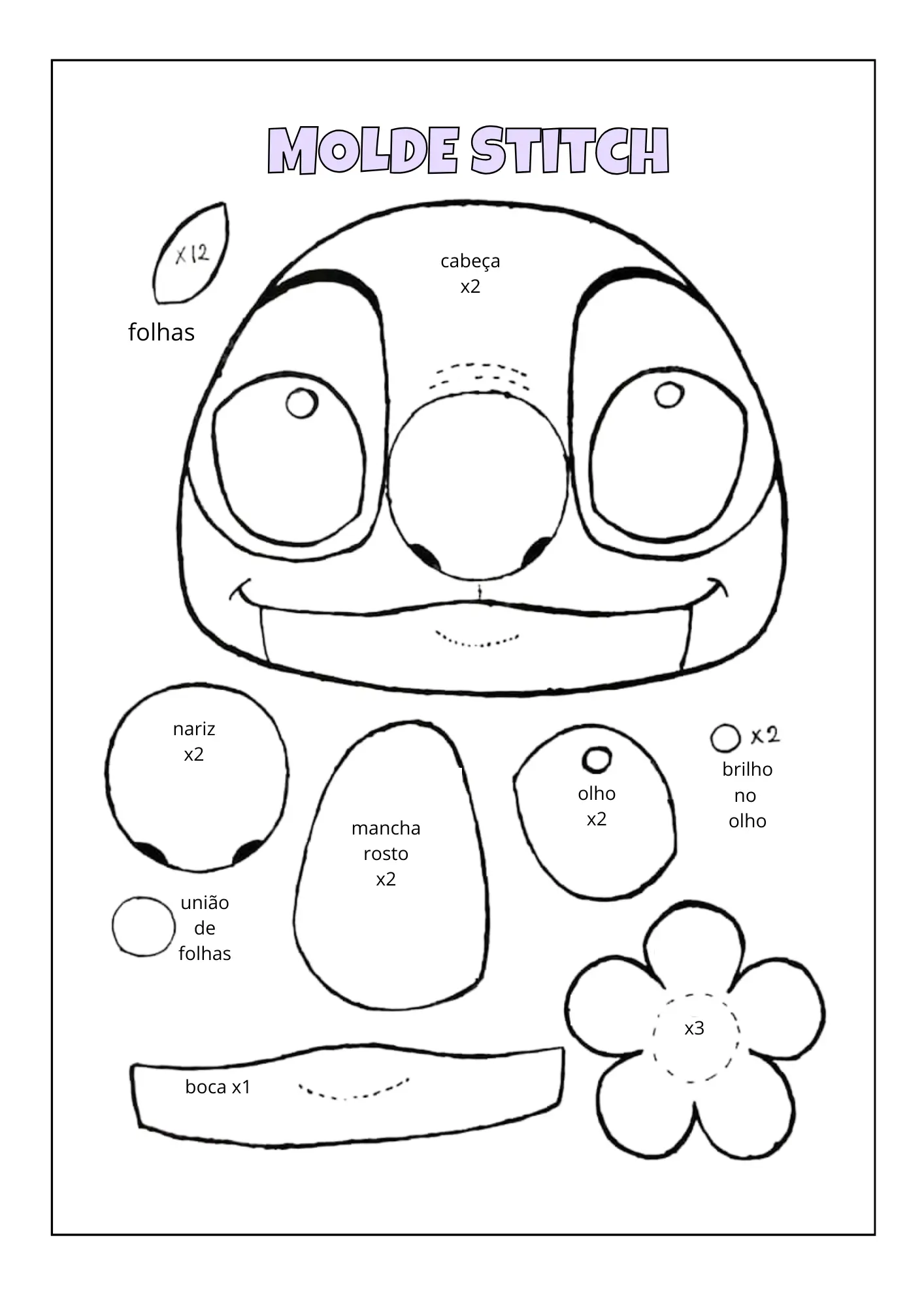 molde de stitch para imprimir