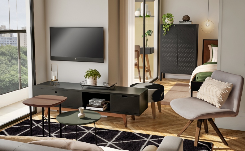 Salas Pequenas: Soluções Inteligentes com Móveis Multifuncionais