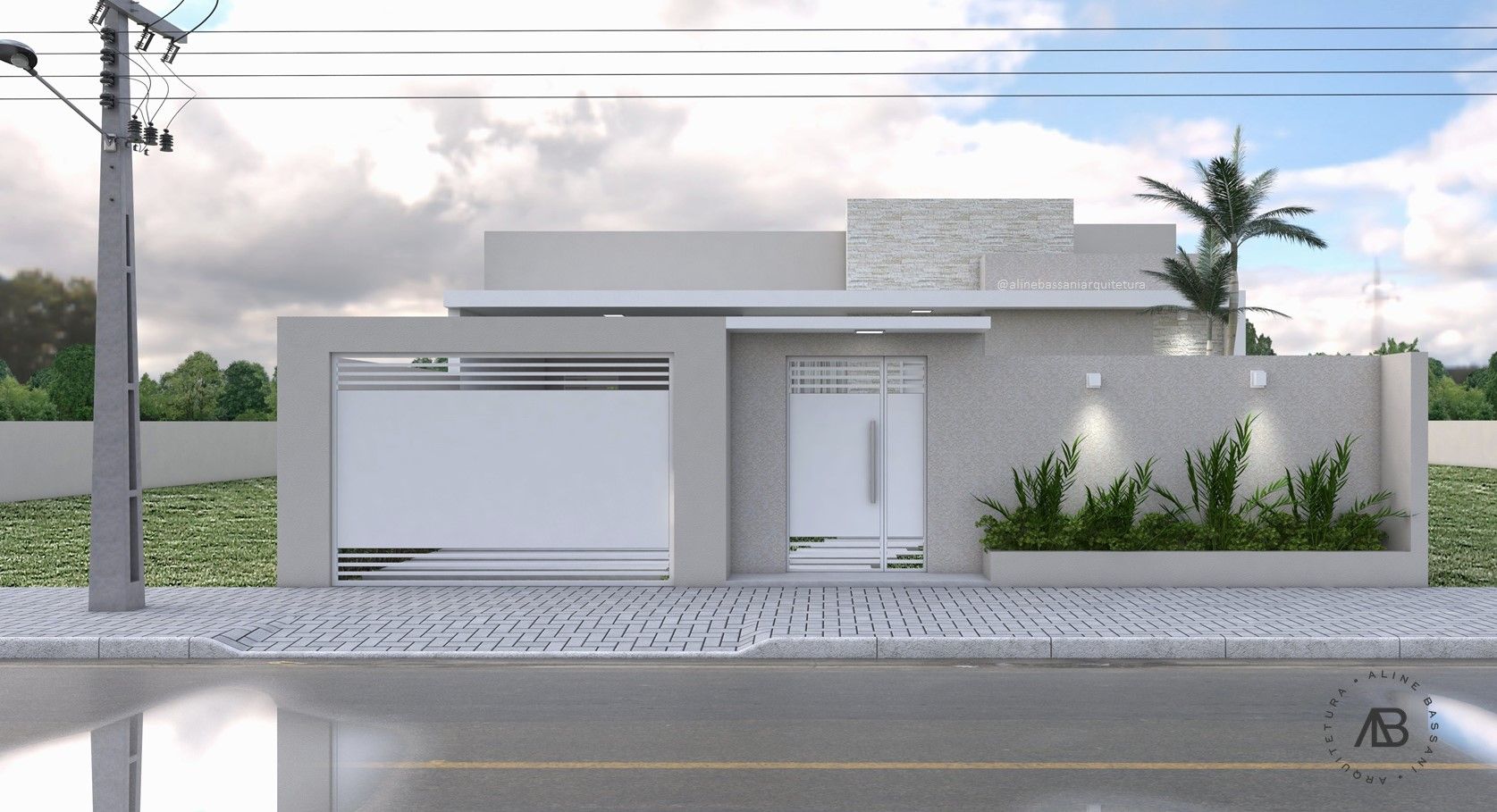muro de casas térreas modernas
