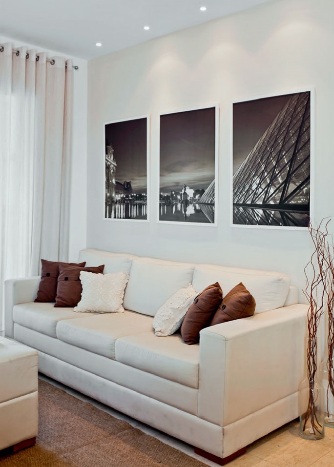 ideias criativas para parede atras do sofa