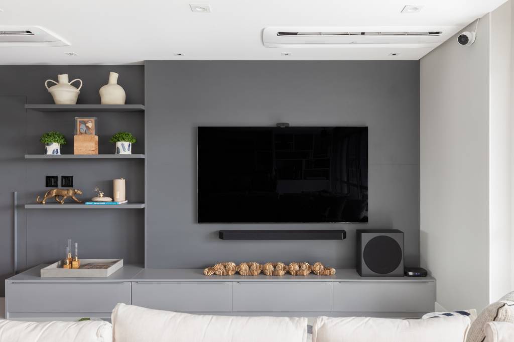 ideias de painel de tv para sala pequena