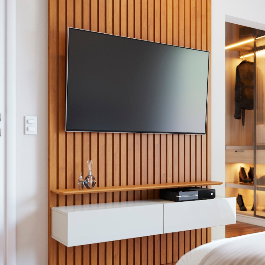 painel de tv suspenso para sala pequena