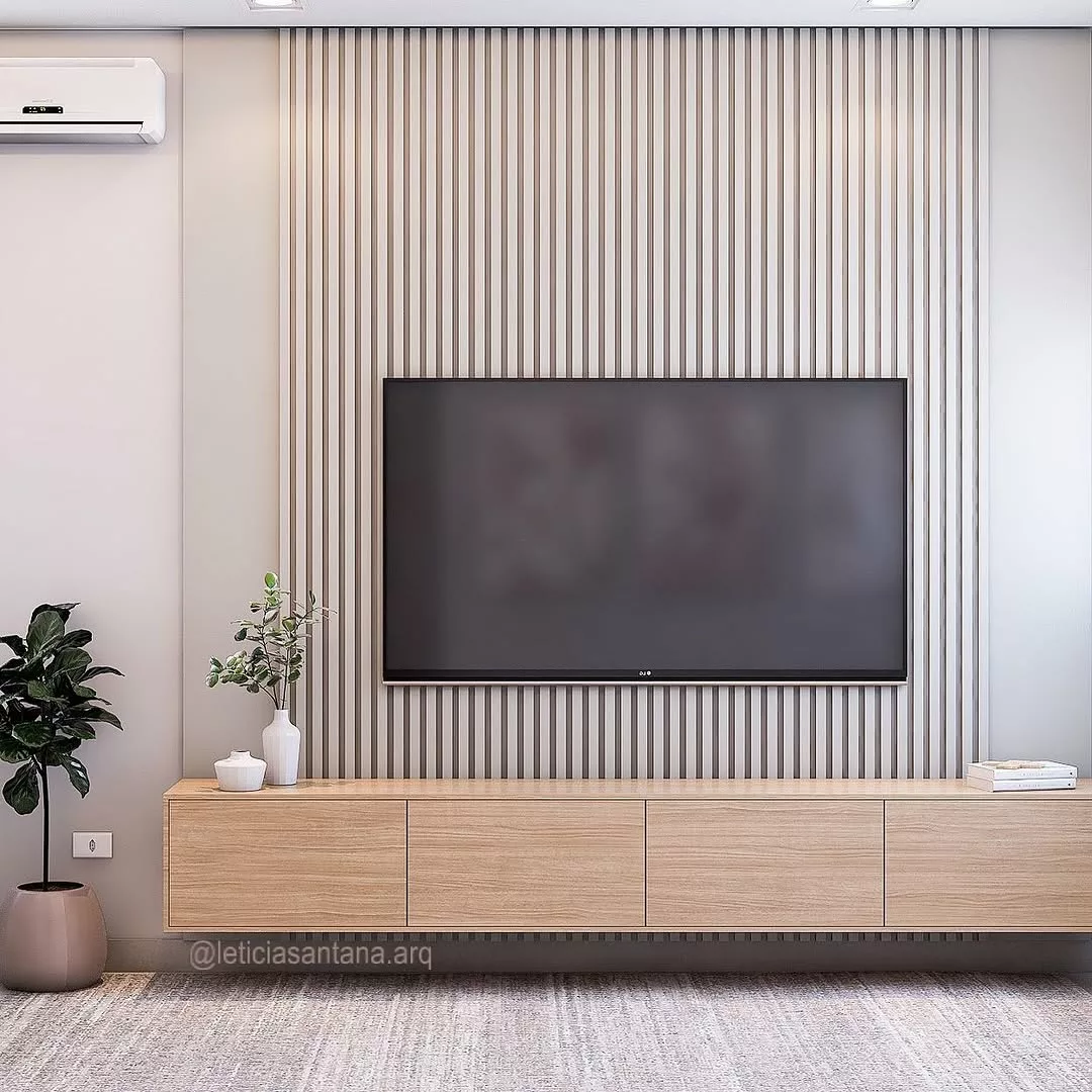 painel de tv minimalista sala pequena