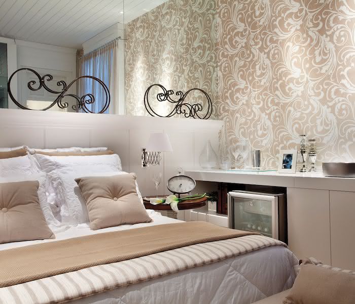 papel de parede para quarto de casal pequeno