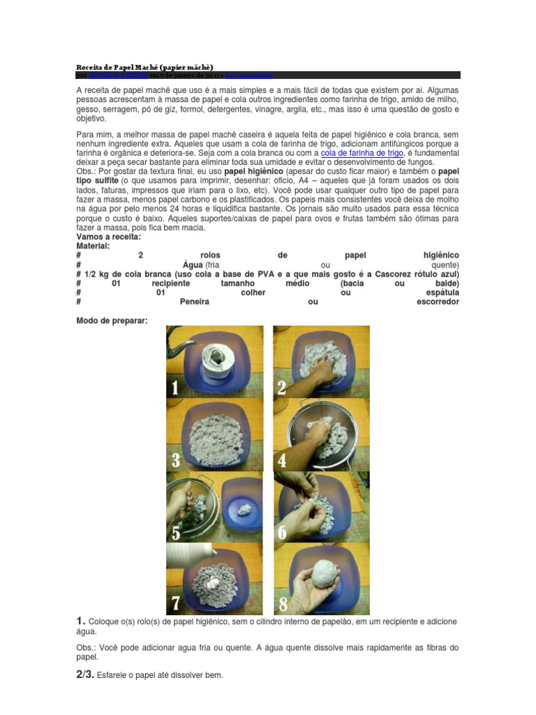 papel mach receita