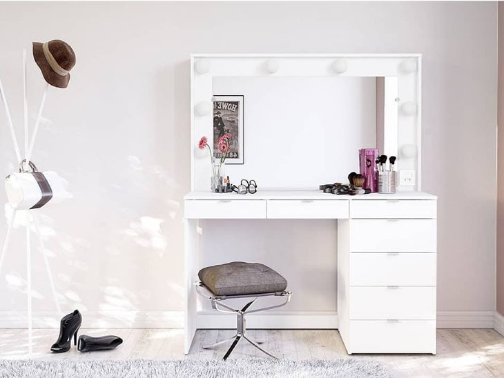 penteadeira camarim com 7 gavetas detalhes