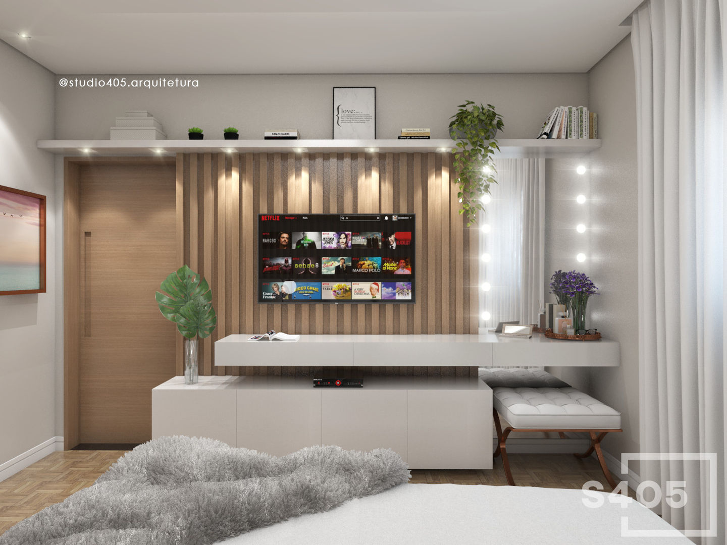 ideias de penteadeira camarim para quarto pequeno