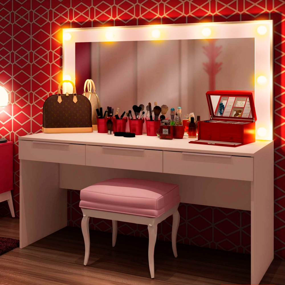 penteadeira camarim com espelho vs sem espelho