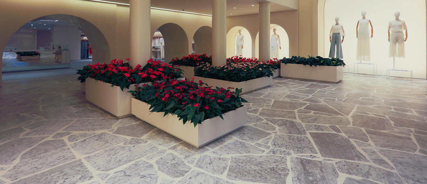 piso de caco de marmore