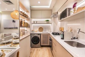piso para cozinha e lavanderia juntas