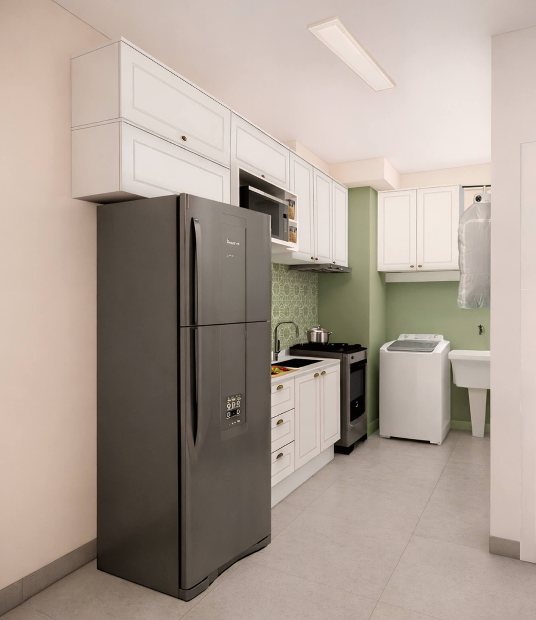 piso para cozinha e lavanderia juntas