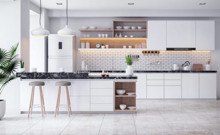 piso para cozinha e lavanderia juntas