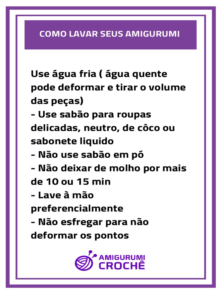 erros ao lavar amigurumi na máquina