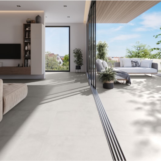 Porcelanato cinza em grandes formatos: vantagens e onde usar