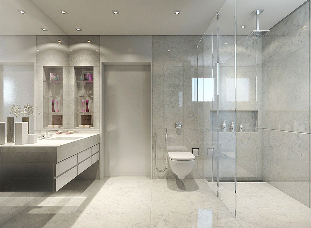 ideias de porcelanato para banheiro pequeno moderno