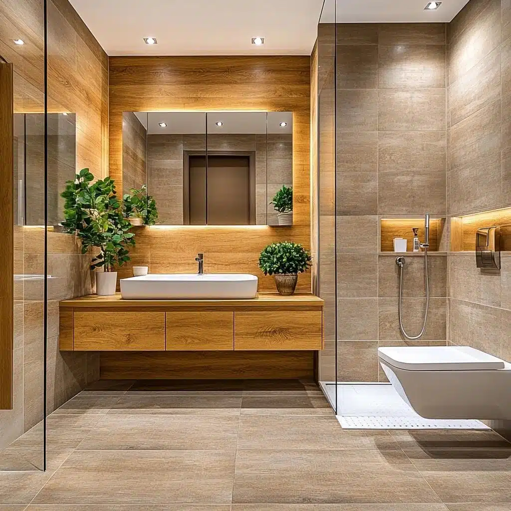 ideias de porcelanato para banheiro pequeno moderno