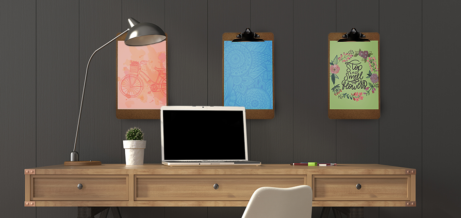 ideias de mural de pranchetas para escritório