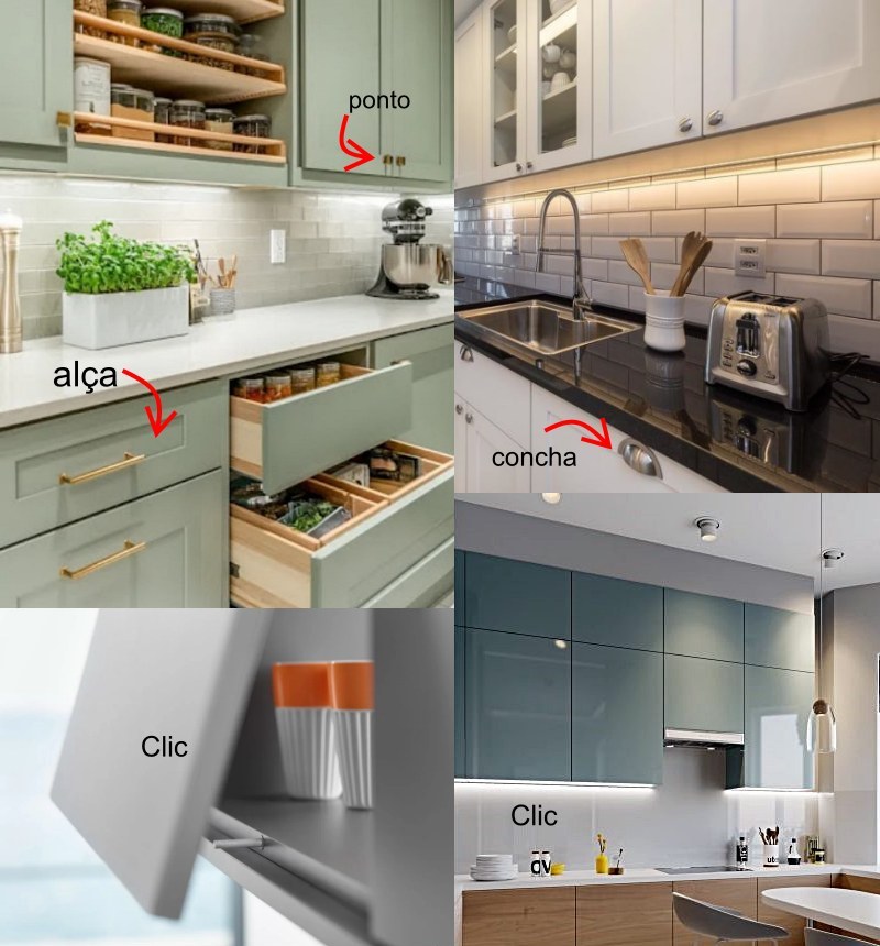 puxador para armario de cozinha