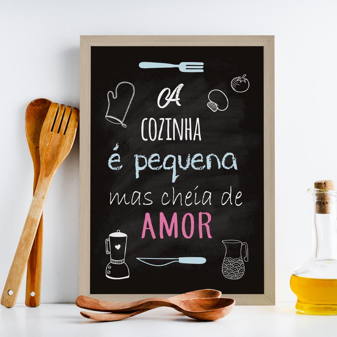 quadros de frases vs quadros de paisagens para cozinha
