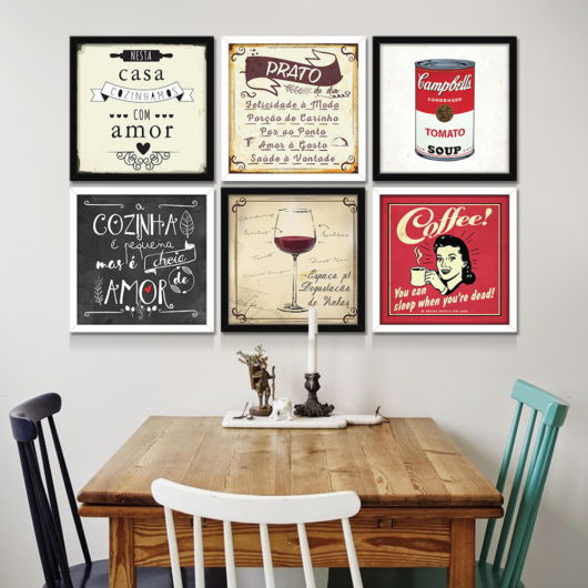quadros decorativos para cozinha com tema de temperos