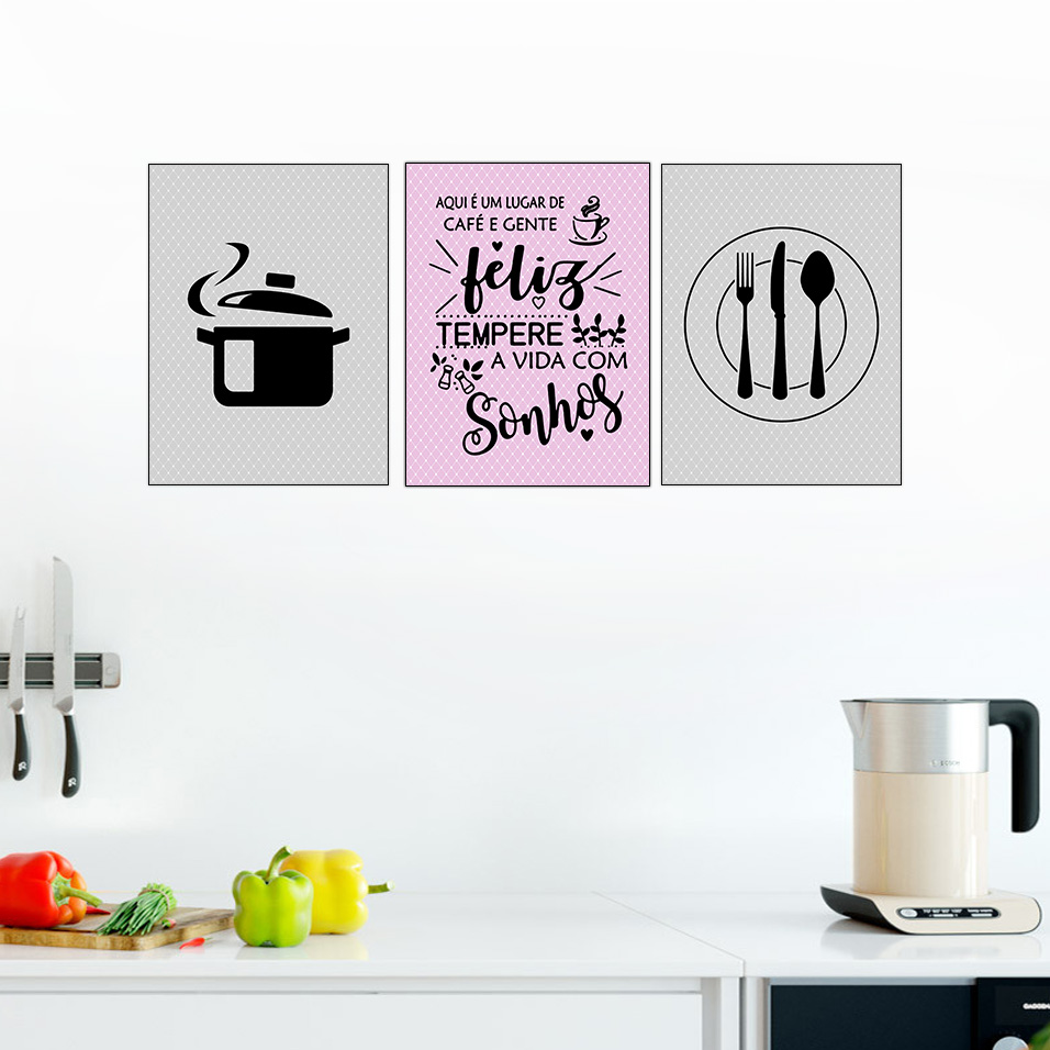 ideias de quadros para cozinha pequena