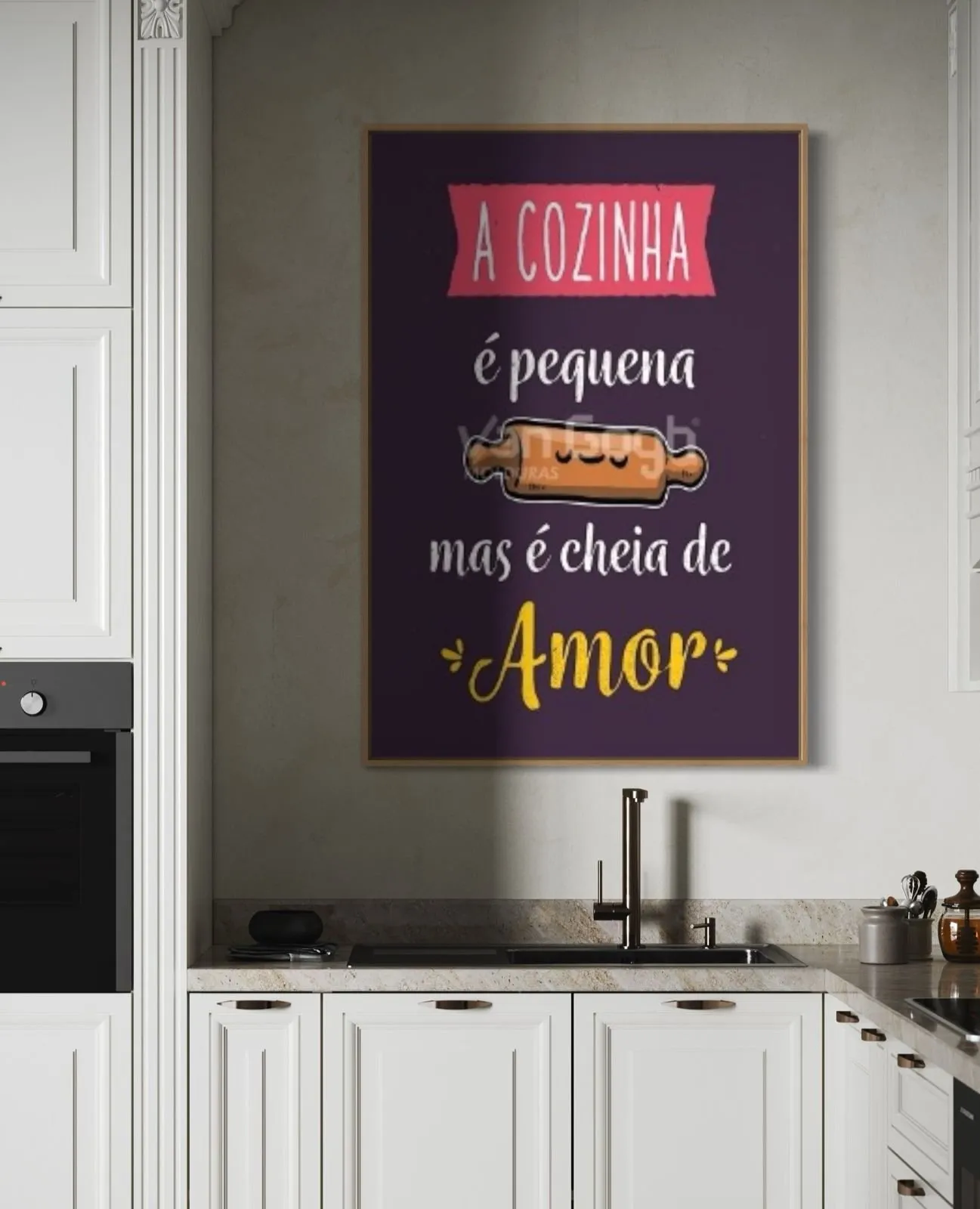 quadros de frases vs quadros de paisagens para cozinha