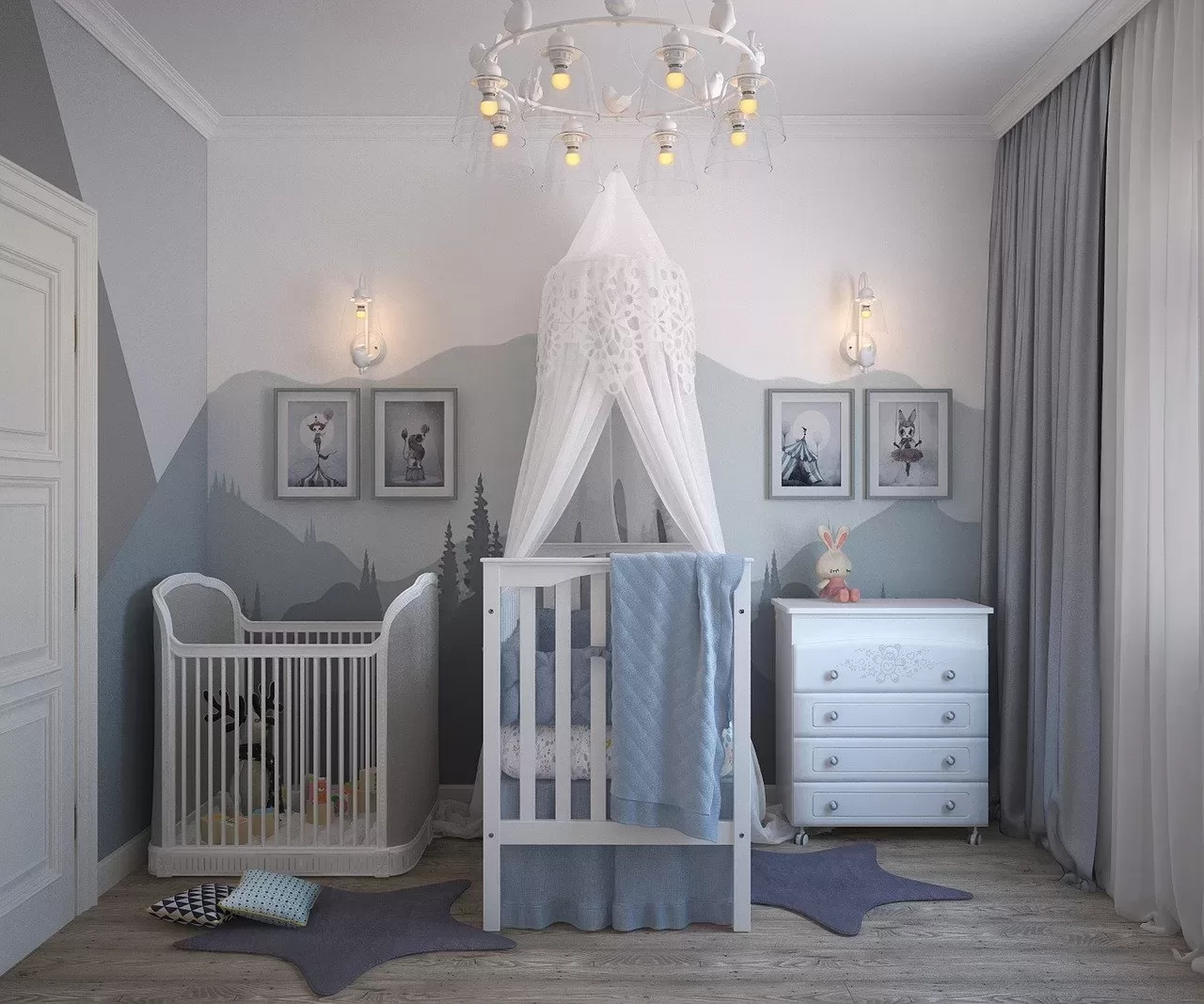 ideias de decoração quarto de bebê moderno