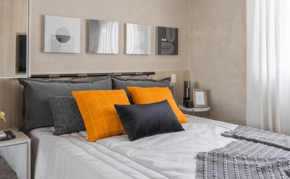 quarto de casal pequeno decorado