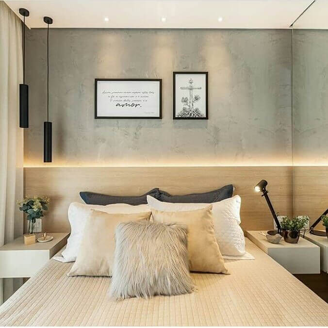 quarto de casal pequeno decorado