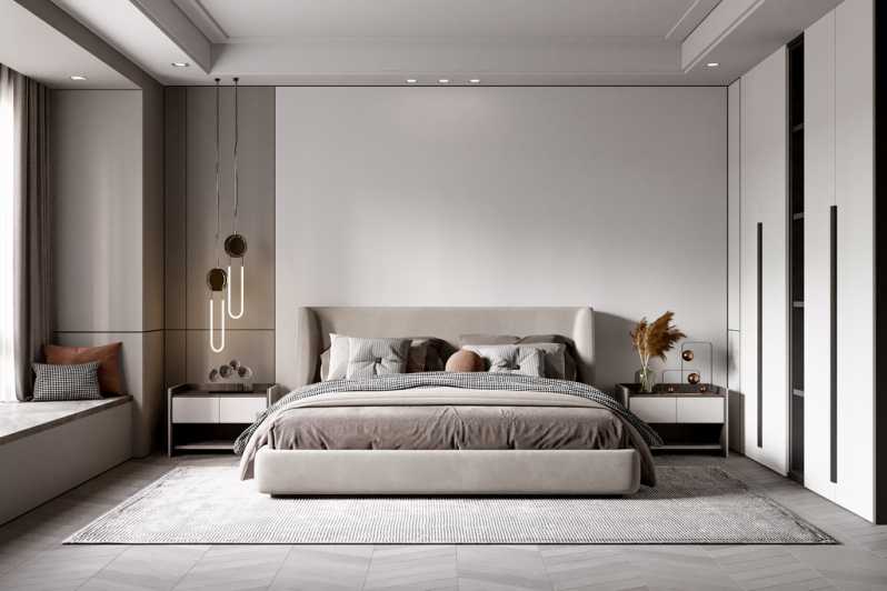 quarto de casal planejado com guarda roupa embutido