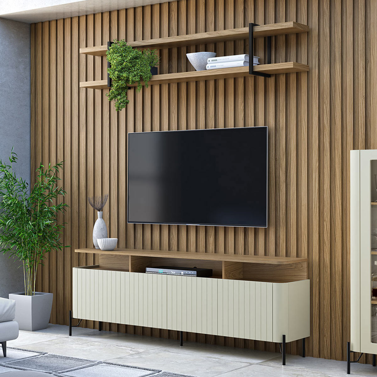 Racks tipo bancada: elegância e funcionalidade para sua sala