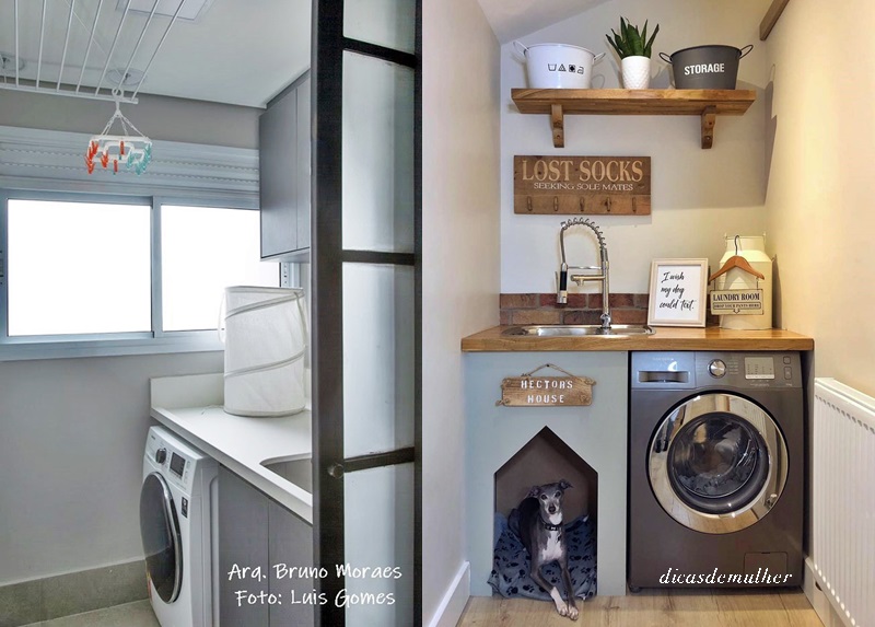 como instalar prateleiras na área de serviço pequena