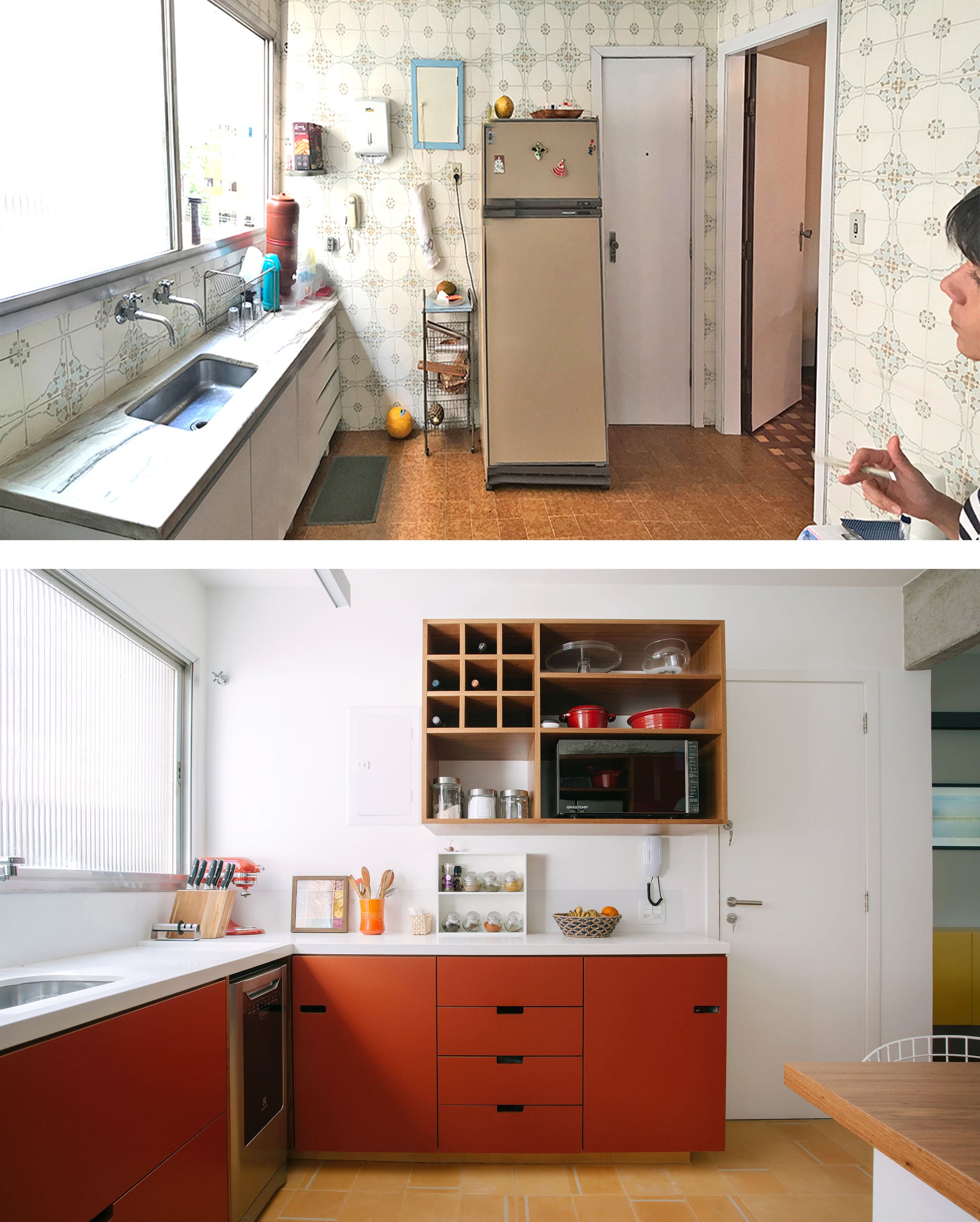 reforma de cozinha antes e depois gastando pouco