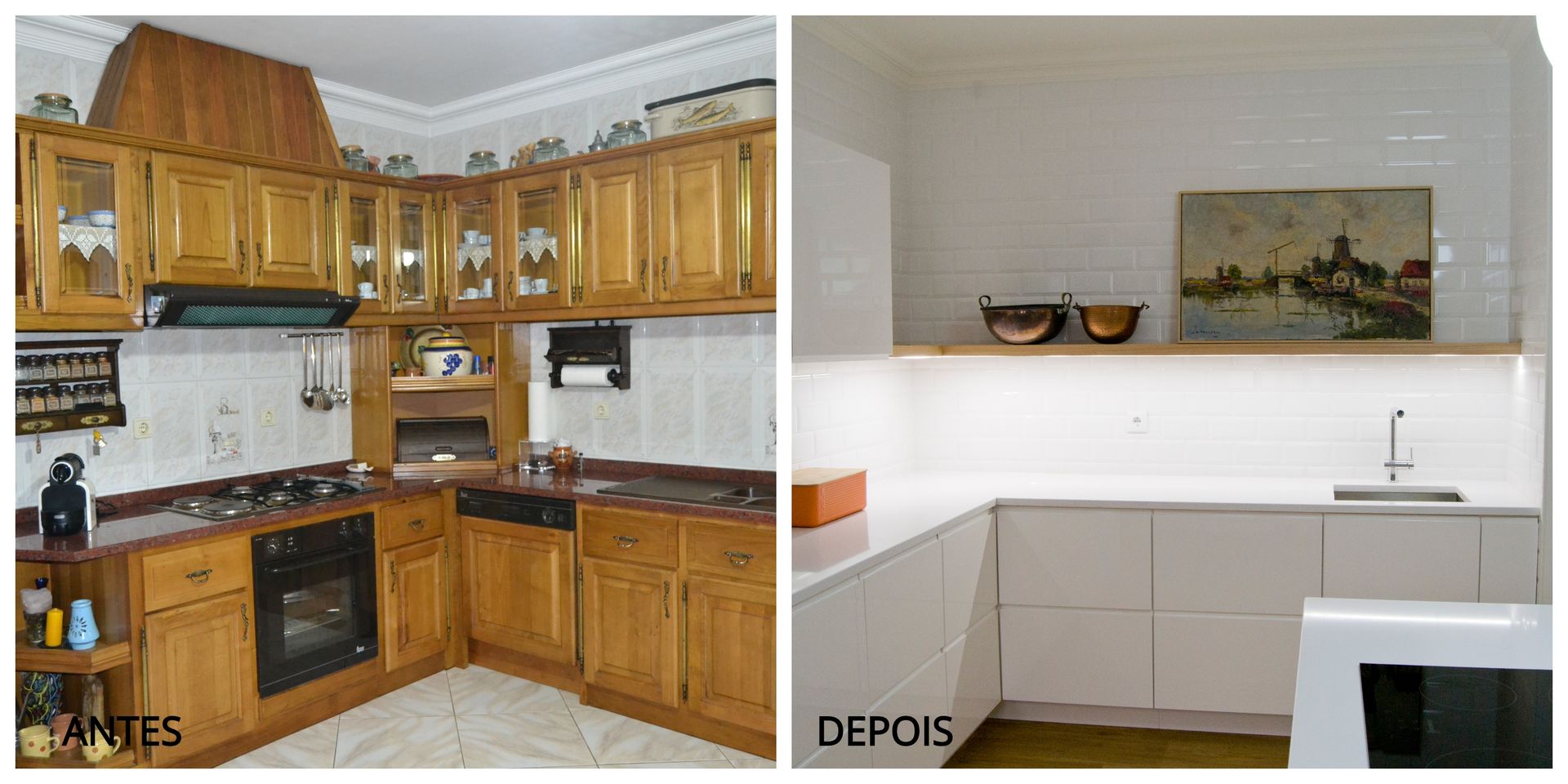 reforma de cozinha antes e depois gastando pouco