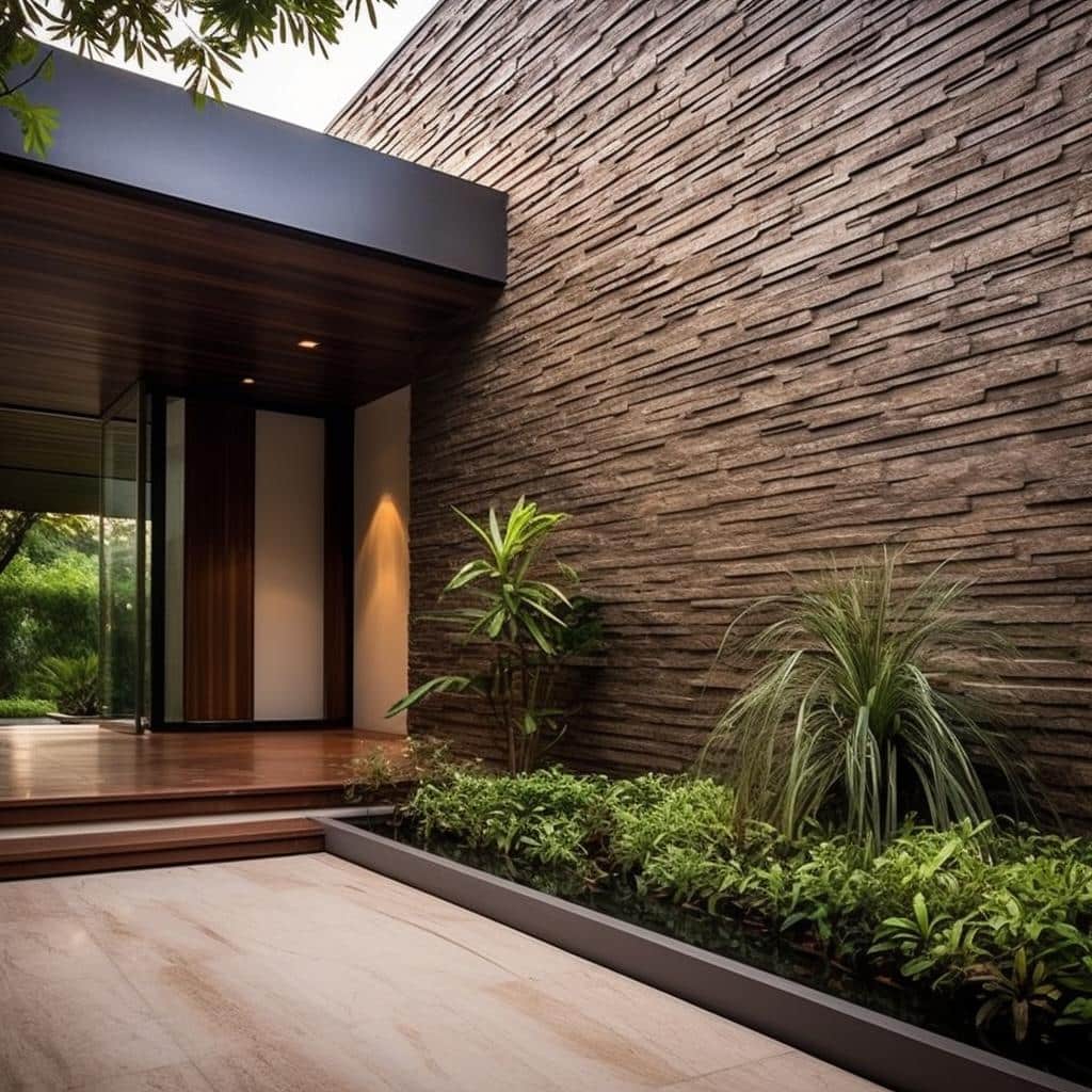 revestimento de parede com plantas