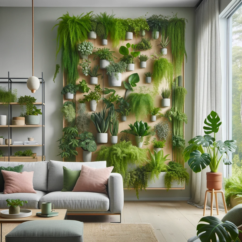 ideias de jardim vertical para sala pequena