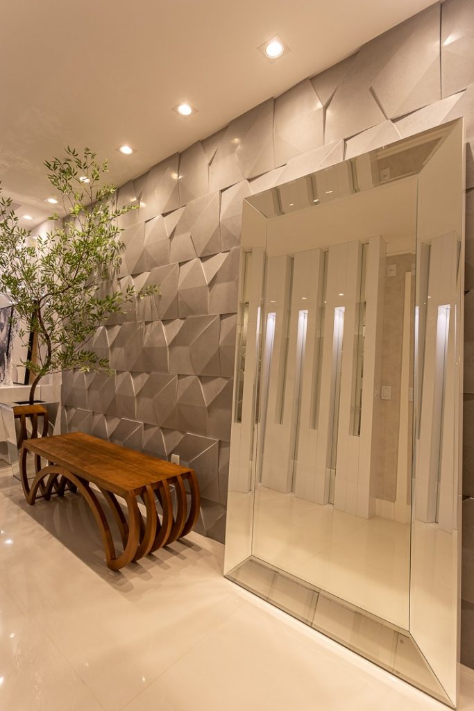 revestimento de parede de espelho