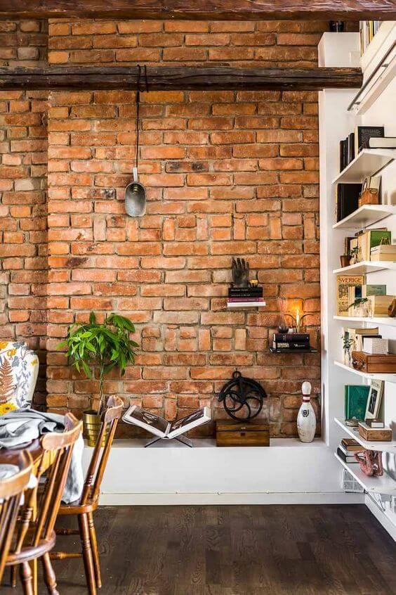 revestimento de parede de tijolo aparente