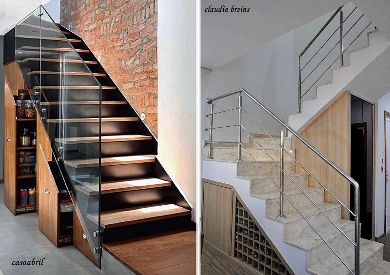 escada reta ou caracol sala pequena