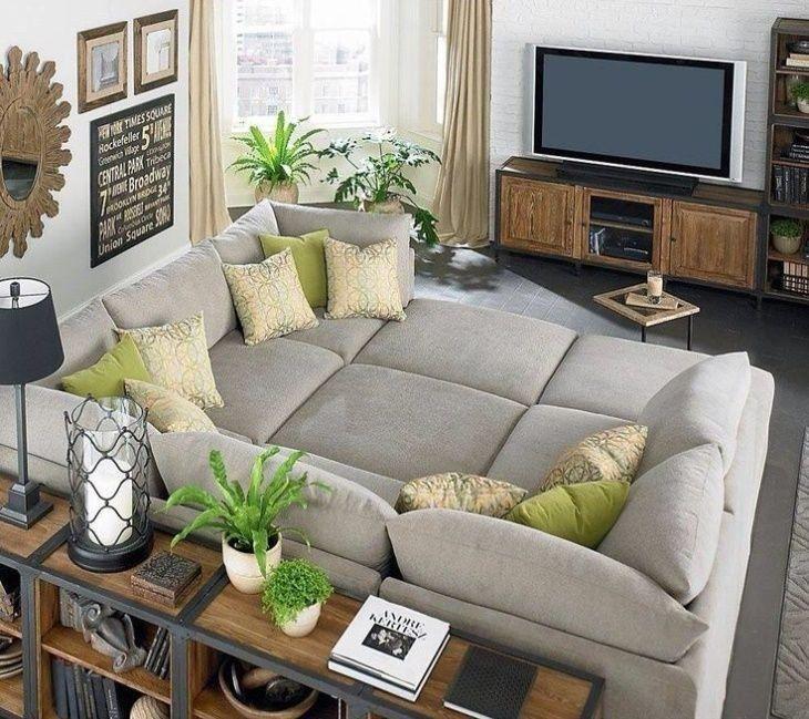ideias de sala de estar com sofa cama moderna