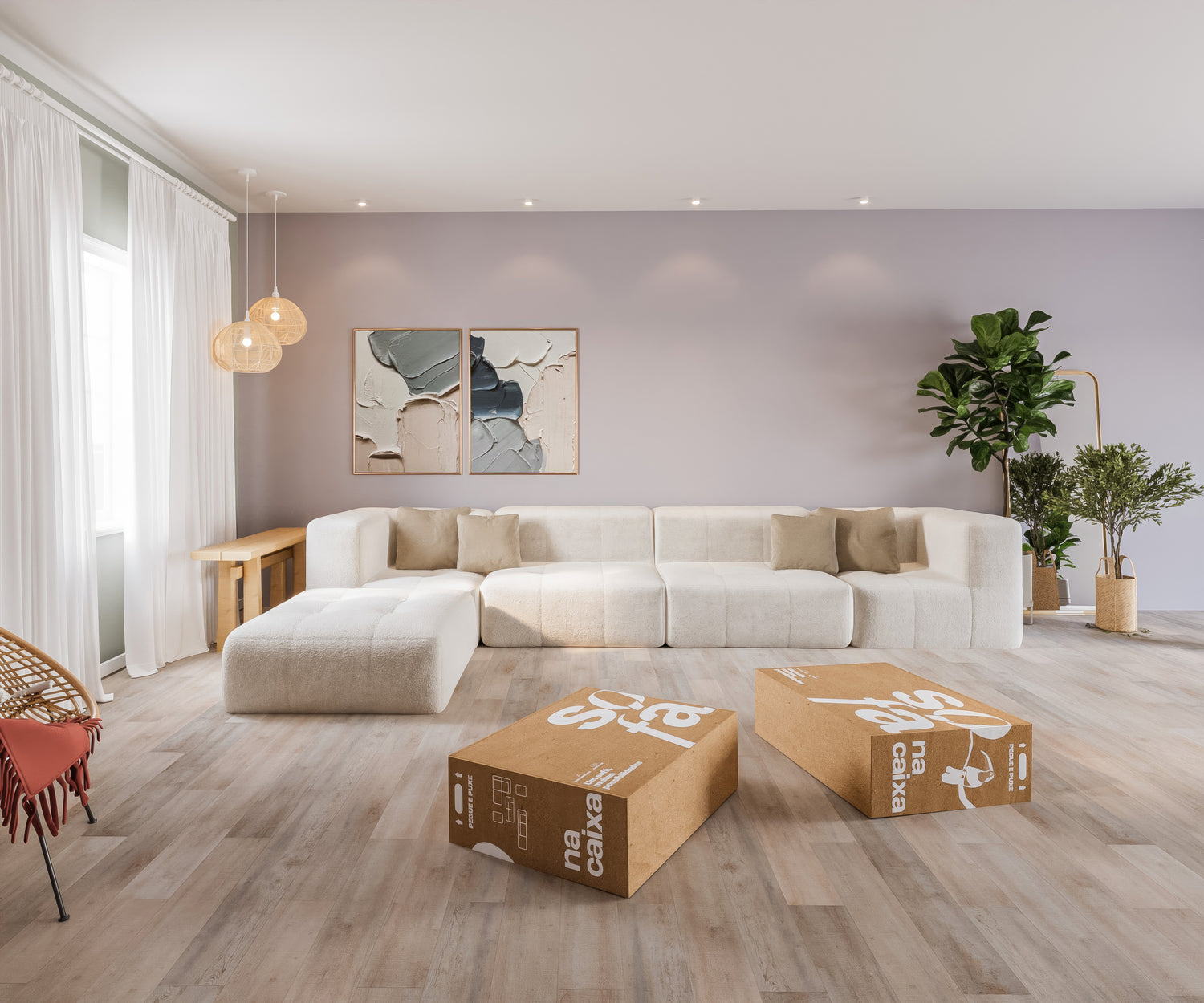 como decorar parede atras do sofa cama na sala