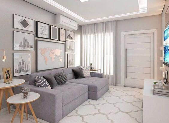 ideias de sala de estar com sofa cama moderna