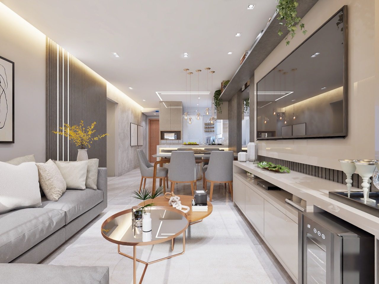 ideias sala estar minimalista pequena