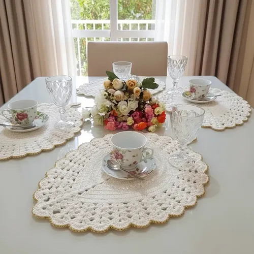 como fazer sousplat de crochê folha passo a passo