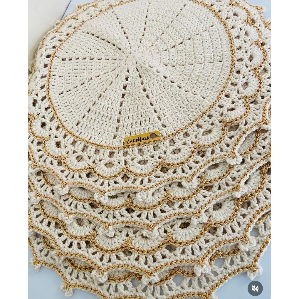 modelos de sousplat de crochê para mesa de jantar